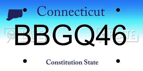 BBGQ46 Connecticut License Plate