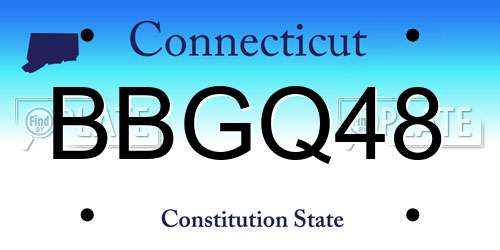 BBGQ48 Connecticut License Plate