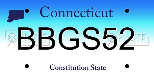 BBGS52 Connecticut License Plate