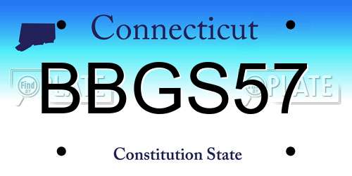 BBGS57 Connecticut License Plate