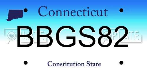 BBGS82 Connecticut License Plate