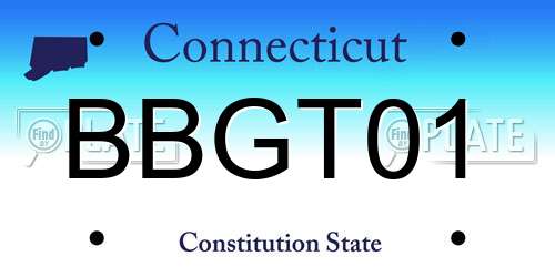 BBGT01 Connecticut License Plate