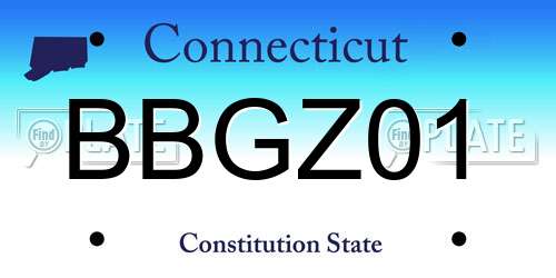 BBGZ01 Connecticut License Plate