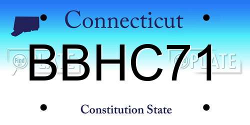 BBHC71 Connecticut License Plate