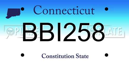 BBI258 Connecticut License Plate