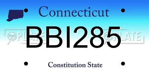 BBI285 Connecticut License Plate