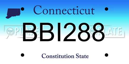 BBI288 Connecticut License Plate