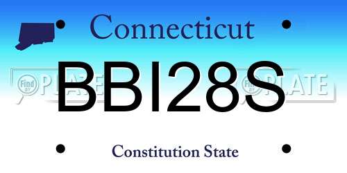 BBI28S Connecticut License Plate