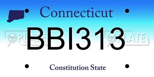 BBI313 Connecticut License Plate