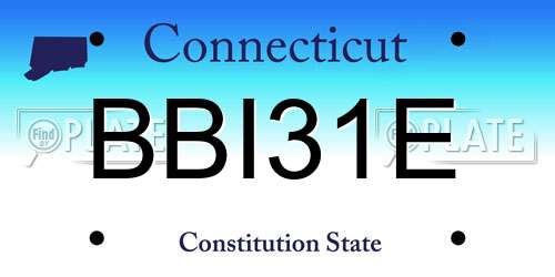 BBI31E Connecticut License Plate