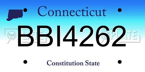 BBI4262 Connecticut License Plate