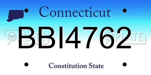 BBI4762 Connecticut License Plate