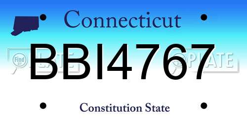 BBI4767 Connecticut License Plate