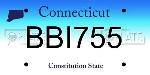 BBI755 Connecticut License Plate