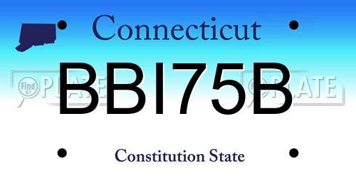 BBI75B Connecticut License Plate