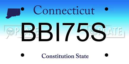 BBI75S Connecticut License Plate