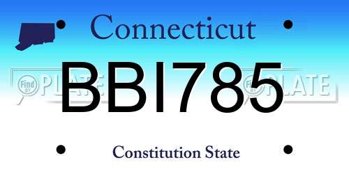 BBI785 Connecticut License Plate