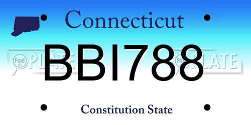 BBI788 Connecticut License Plate