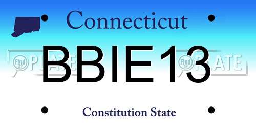 BBIE13 Connecticut License Plate