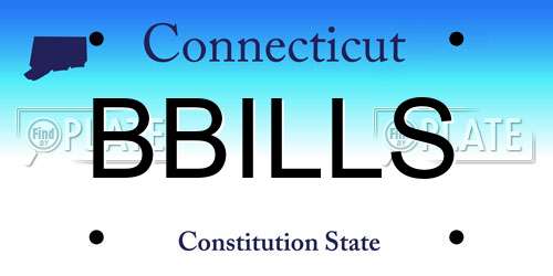 BBILLS Connecticut License Plate