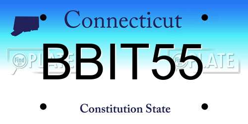 BBIT55 Connecticut License Plate