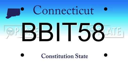BBIT58 Connecticut License Plate