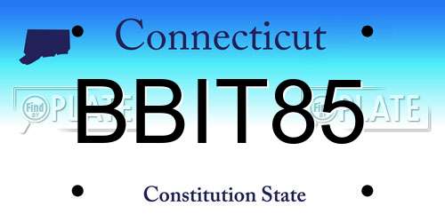 BBIT85 Connecticut License Plate