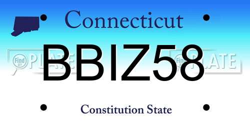 BBIZ58 Connecticut License Plate