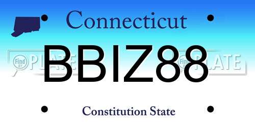 BBIZ88 Connecticut License Plate
