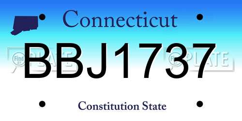 BBJ1737 Connecticut License Plate