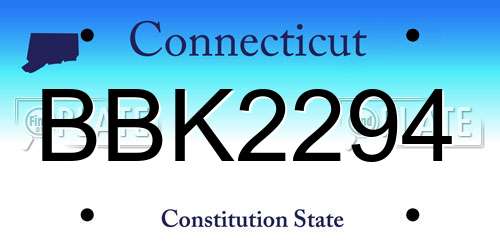 BBK2294 Connecticut License Plate