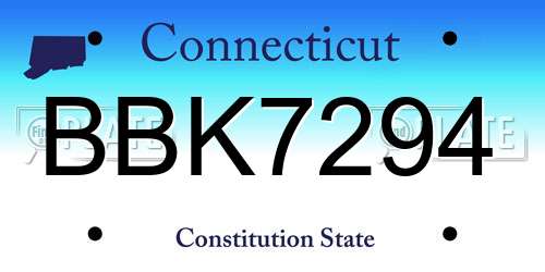 BBK7294 Connecticut License Plate