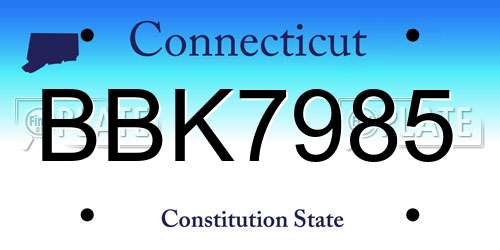 BBK7985 Connecticut License Plate