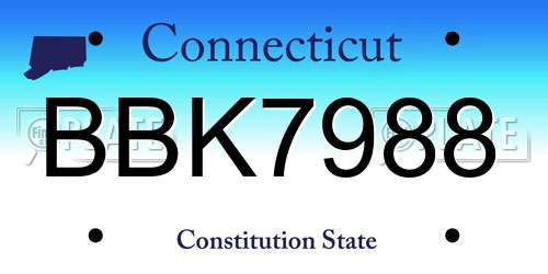 BBK7988 Connecticut License Plate
