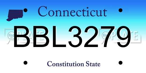 BBL3279 Connecticut License Plate