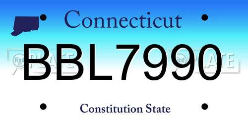 BBL7990 Connecticut License Plate