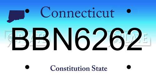 BBN6262 Connecticut License Plate