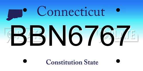 BBN6767 Connecticut License Plate