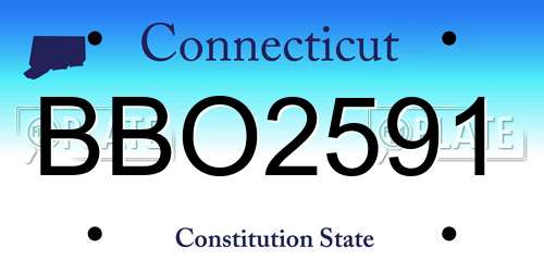 BBO2591 Connecticut License Plate
