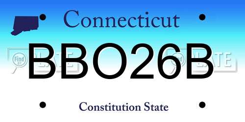 BBO26B Connecticut License Plate