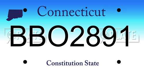 BBO2891 Connecticut License Plate