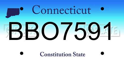 BBO7591 Connecticut License Plate