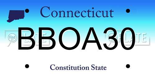 BBOA30 Connecticut License Plate
