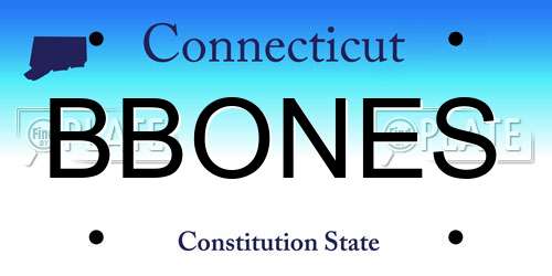 BBONES Connecticut License Plate