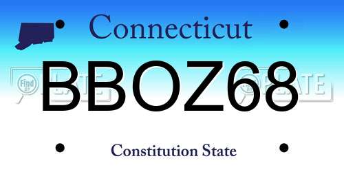 BBOZ68 Connecticut License Plate