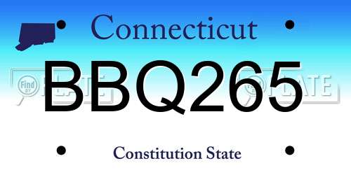 BBQ265 Connecticut License Plate
