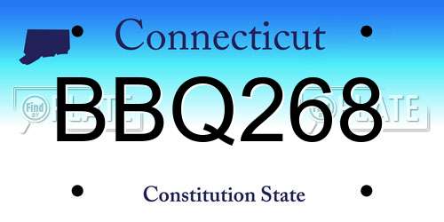 BBQ268 Connecticut License Plate