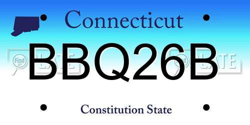 BBQ26B Connecticut License Plate