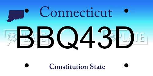 BBQ43D Connecticut License Plate