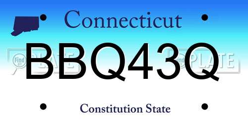 BBQ43Q Connecticut License Plate